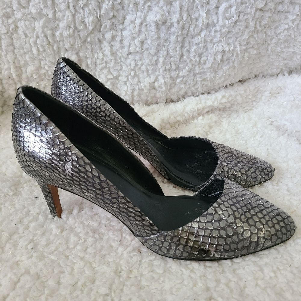 REBECCA MINKOFF Brie Snakeskin D'Orsay Pumps 8.5 M